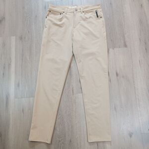 Fourlaps Athletic Fit Performance Stretch Pants Khaki Mens 32x32 Style 1072